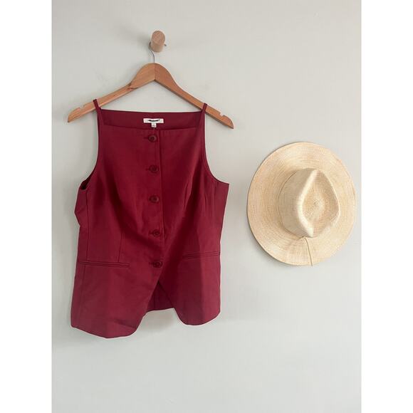 Madewell Rust Button-Front Top - Picture 2 of 9